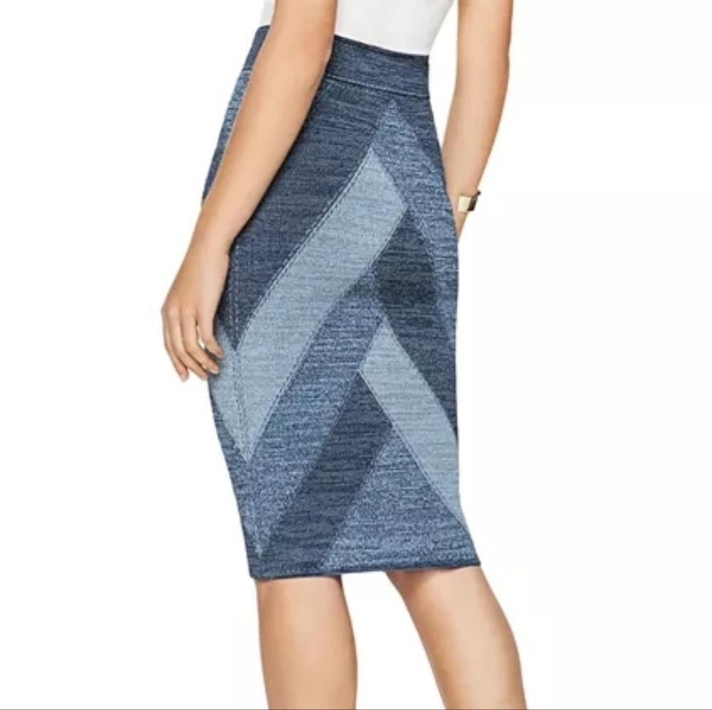 BCBGMaxAzria Leger Denim Combo Pencil Skirt
